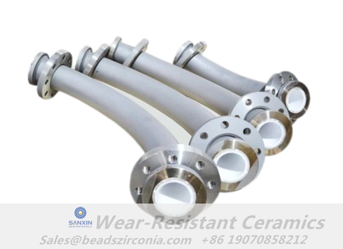 Wear-resistant ceramic composite pipes